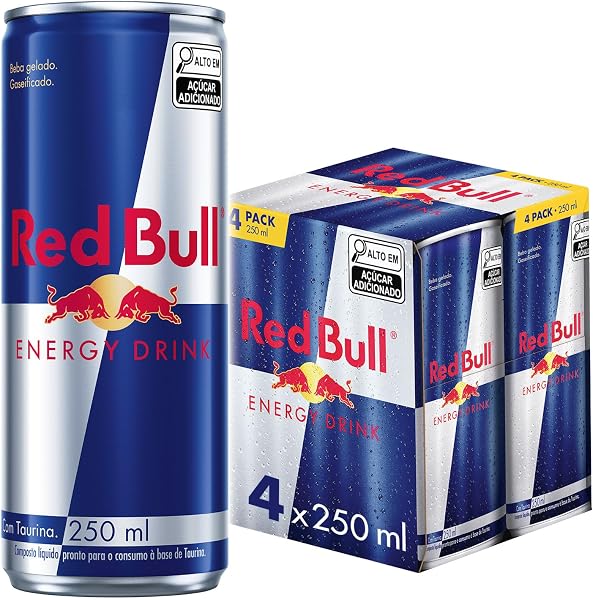 Red Bull Energético Energy Drink 250ml (Pack com 4 latas)